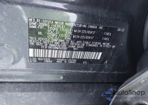 2021 Toyota Rav4 Le z USA, uszkodzony, nr VIN 2T3F1RFVXMW145997